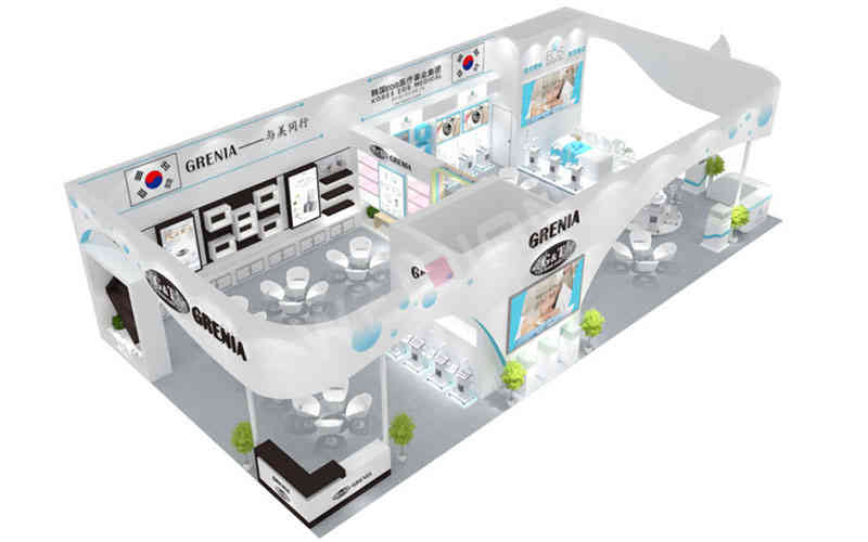 特裝展臺韓國EOS美博會廣州廣交會展臺設(shè)計(jì)搭建