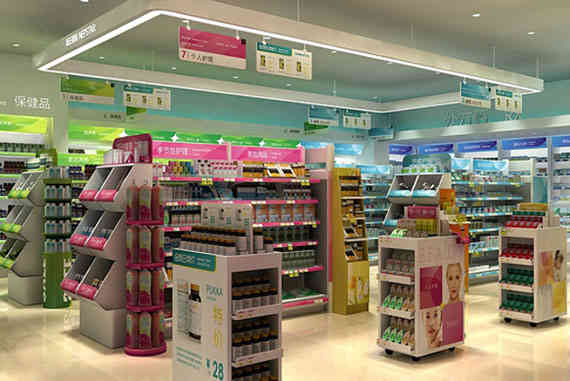 廣州展廳設(shè)計(jì)公司海王星辰終端形象藥店裝修設(shè)計(jì)